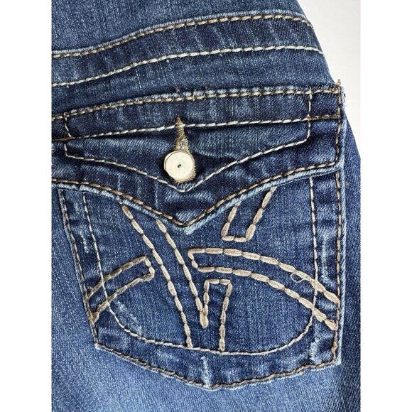 KUT FROM THE KLOTH WOMENS SO LOW JEANS SIZE 8 BOOTCUT FLARE 5 Pocket Embroidered - Picture 10 of 13